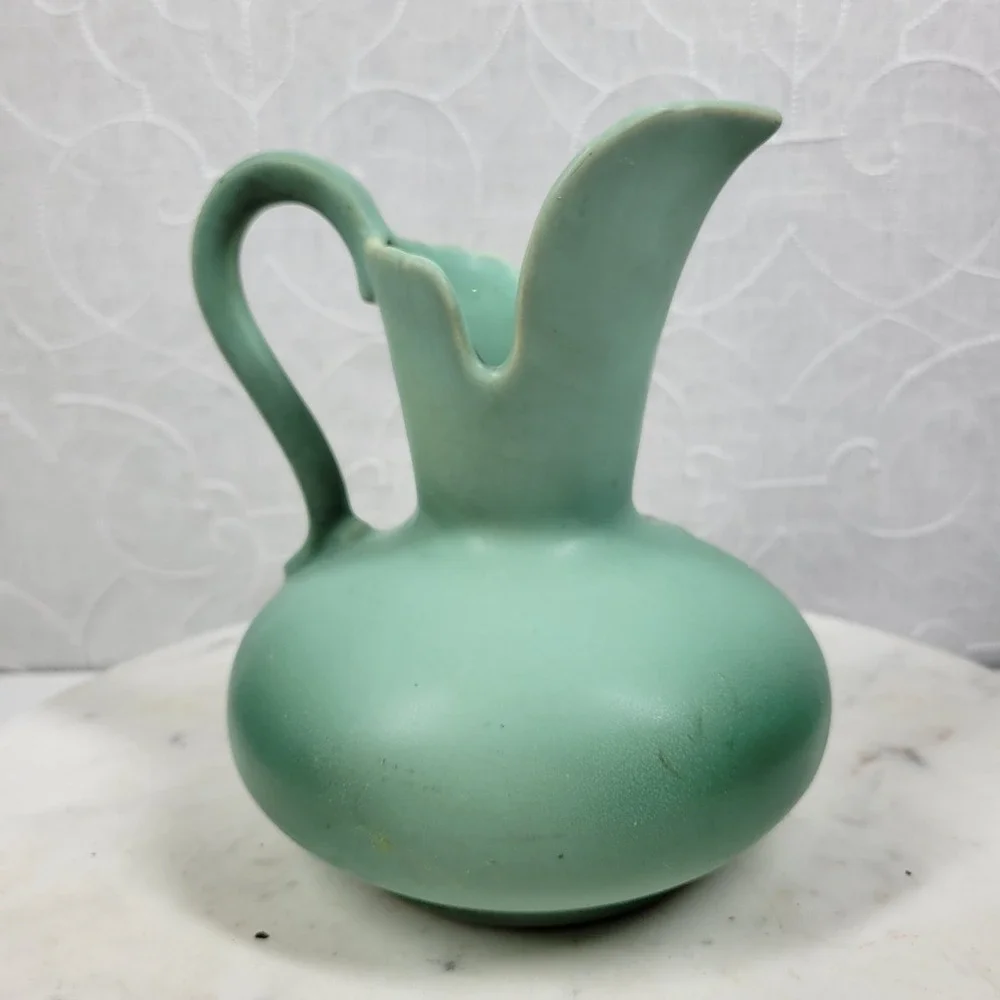 Rare Weller Pottery pitcher (made in Ohio) gorgeous green